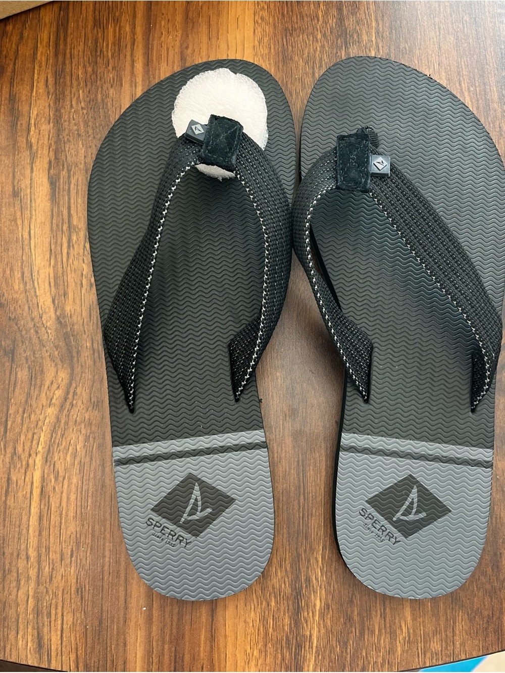 Sperry Black & Gray Women’s Flip Flops with Textured Footbed